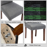 Snugway Stylish Upholstered Parsons Nailhead Trim and Sturdy Solid Wood Legs Dining Chairs, Set of 2, Smoky Grey Snugway