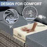 Yalissey 7 Pieces Outdoor Sectional Furniture, Patio Furniture Sets w/Cushions and Coffee Table, All Weather Wicker Outdoor Patio Conversation Sets for Garden,Poolside,Backyard,Grey Yalissey
