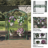 Home-Complete Small Greenhouse for Outdoors, 2-Tier Greenhouse with Zippered Roll-up Door and Powder-Coated Steel Frames, Waterproof PVC Cover for All-Season Gardening Home-Complete