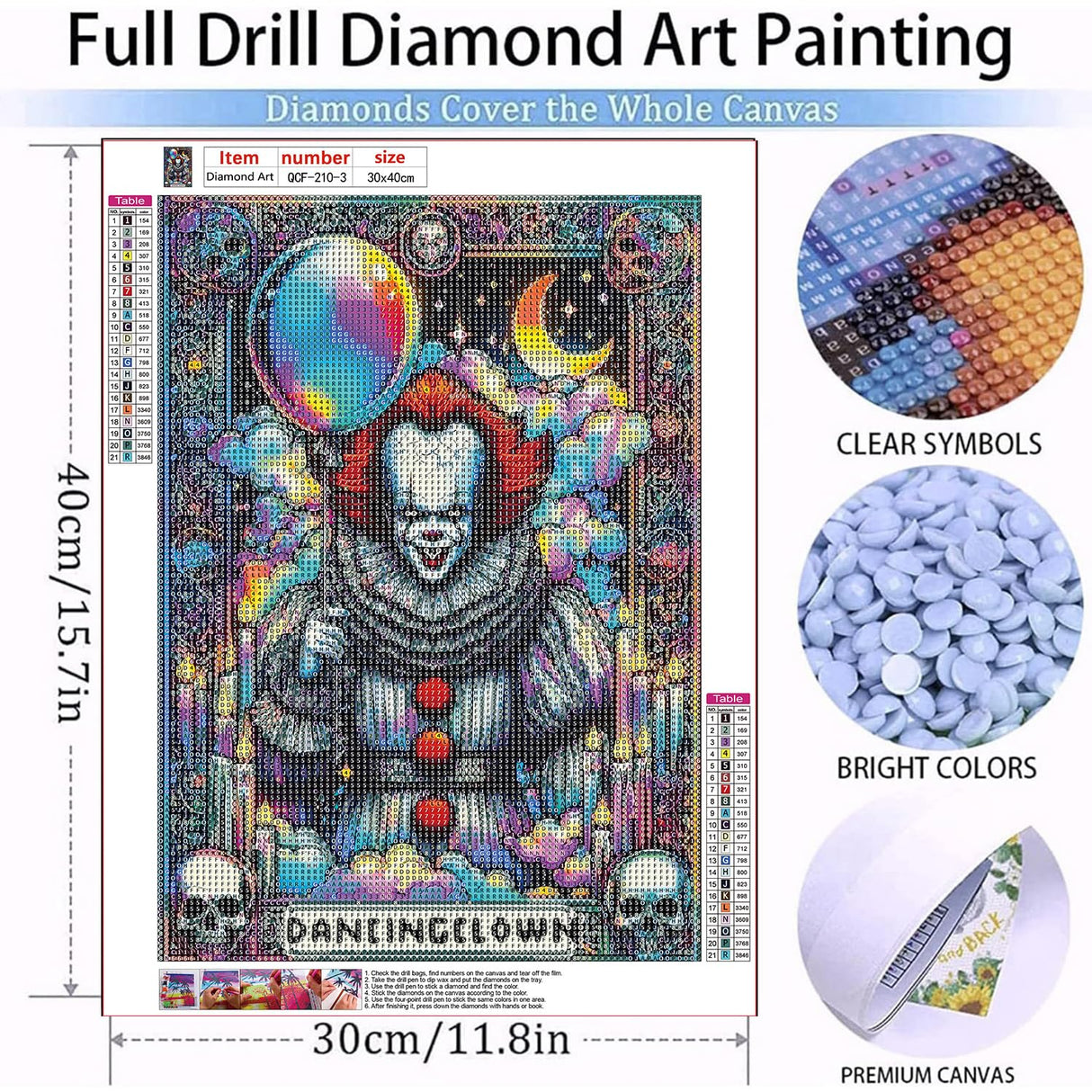 LILEIDECO Diamond Painting Kits for Adults DIY 5D Diamond Art Painting Kits with Round Diamonds Full Drill Horror Movie Gem Art Painting Kit for Home Wall Decor Gifts12x16inch LILEIDECO