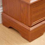 CKEASEAN Curio Cabinet 47" H Vintage Glass Display Cabinet with 3-Tier Adjustable Glass Shelves, Acrylic Mirrored Back Pane, Light Blub Included, China Cabinet for Living Room (Dark Oak) CKEASEAN