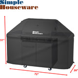 Simple Houseware 72 in. Waterproof Heavy Duty Gas BBQ Grill Cover, Weather-Resistant Polyester Simple Houseware