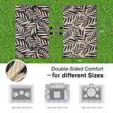 OLANLY Waterproof Outdoor Rug 5x8 ft, Reversible Outdoor Plastic Straw Rug with Leaf Pattern, RV Mat, Indoor Outdoor Carpet for Patio, Camping, Balcony, Deck, Backyard, Black & Beige OLANLY