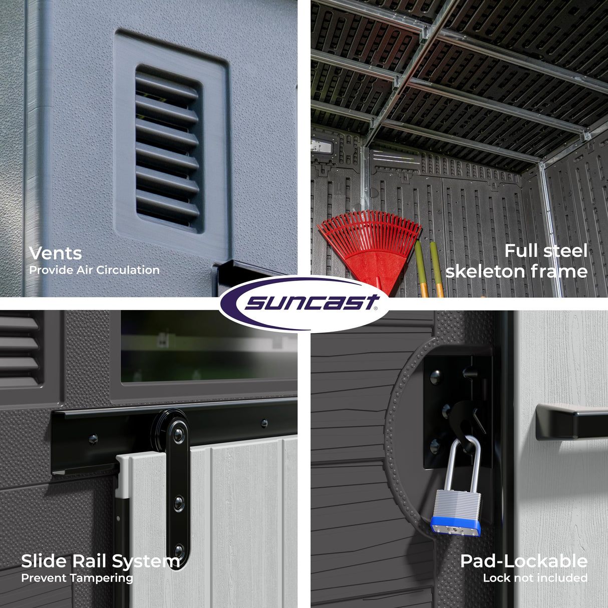 Modernist® 10 ft. x 7 ft. Barn Door Storage Shed, Made in The USA Suncast