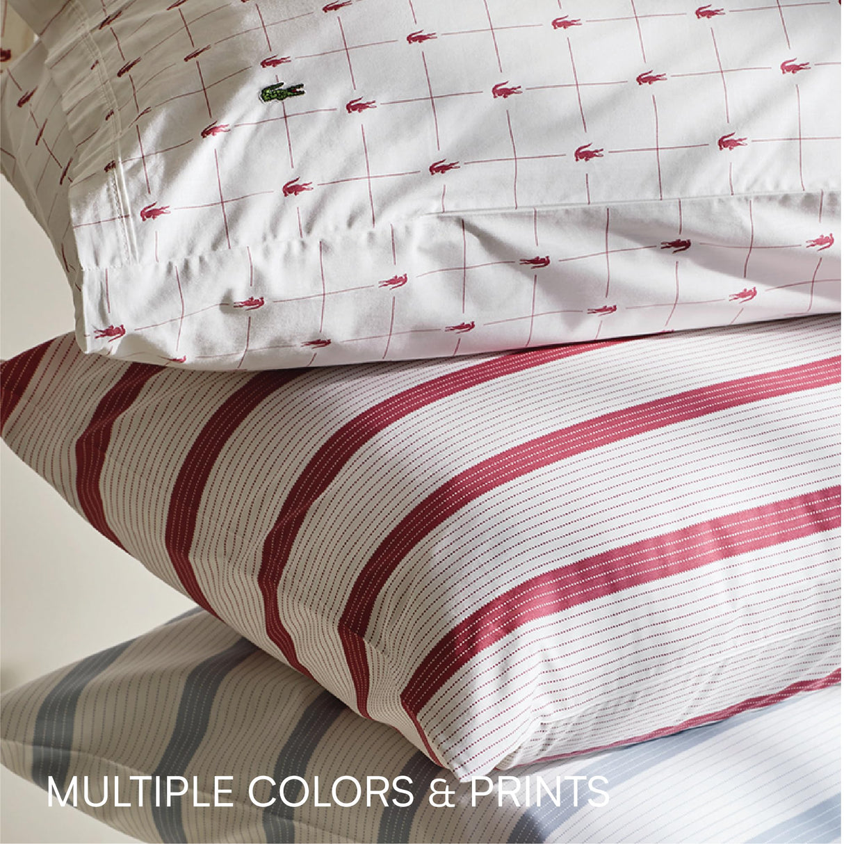 Lacoste 4-Piece Cotton Sheet Set, Slice, Vintage Indigo, Queen Lacoste