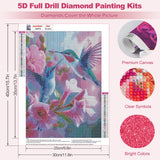 MEIYUDA 5D Hummingbirds Diamond Painting Kits for Adults, DIY Birds and Flowers Full Drill Diamond Art for Adults Beginners, Crafts Kits for Home Wall Decor Present 12×16inch MEIYUDA