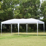 Easyzon 10'x20' Ez Pop Up Canopy Tent Commercial Instant Portable Folding Market Shelter Ez-up Canopies Outdoor White Gazebo with 4 SandBags, 6 Stake&Rope Easyzon