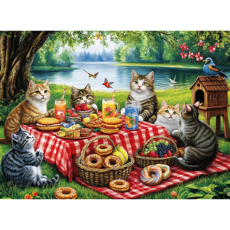 500 Piece Puzzles for Adults, Cat Family Dinner Large Piece Jigsaw Puzzle for Adults Kids Seniors,Recycled Cardboard Puzzle 500 Piece,Family Activity Great Gift for Family Friends 20.5 * 15 in MJYPHDM