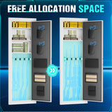 Superday 4-6 Wall Guns Safes with Electronic Fingerprint lock, Quick Access Locking Gun Cabinets for Rifles and Shotguns, White Unassembled Gun Safe for Rifles and Pistols with 3 Removable Shelves Superday