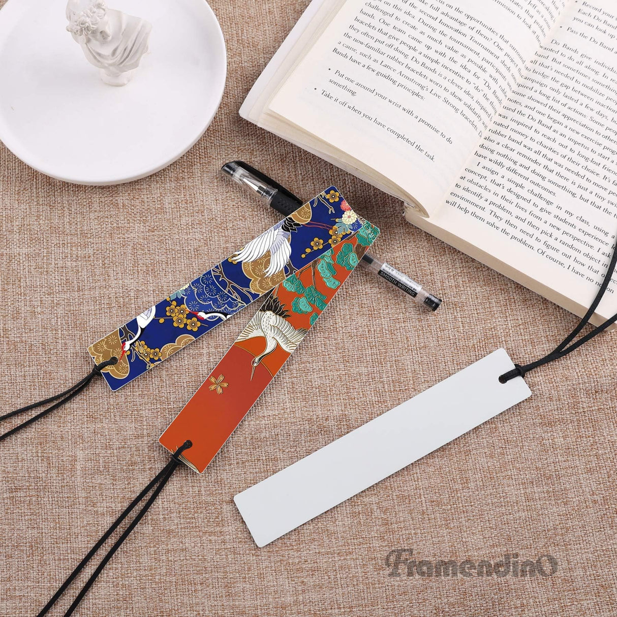 Framendino, 5 Pack Sublimation Leather Bookmarks Heat Transfer Leather Bookmarks Blank Bookmark for DIY Crafts Framendino