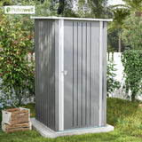 Patiowell 3 x 3 FT Outdoor Storage Shed,Small Garden Tool Storage Shed with Sloping Roof and Single Lockable Door, Outdoor Shed for Backyard Garden Patio Lawn, Grey Patiowell