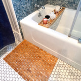 Mind Reader Bathtub Tray and Bath Mat Set, Bathroom Accessories, Rayon from Bamboo, 27.5" L x 5.75" W x 1.75" H, 2 pcs, Brown Mind Reader