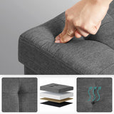 SONGMICS Storage Ottoman Bench, Foldable Foot Rest with Legs, 15 x 30 x 15.7 Inches, End of Bed Bench, Storage Chest, Load up to 660 lb, for Living Room, Bedroom, Entryway, Dark Gray ULSF16GYZ SONGMICS