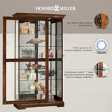 Howard Miller Tyler Curio Cabinet II - Hardwood Cabinet Wood Finish Home Decor Glass Display Cabinet Sliding & Lockable Glass Door - Storage Cabinet for Living Room, Bedroom or Dining Room Howard Miller