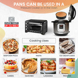 RFAQK 133PCs Round Cake Pans Sets for Baking + Cake Decorating Kit with NonStick 8 Inch Cake Pan Set of 3 -Icing Tips,Cake Leveler,Spatula, Multifunctional Cake Pan, Baking Supplies Gift & eBook RFAQK