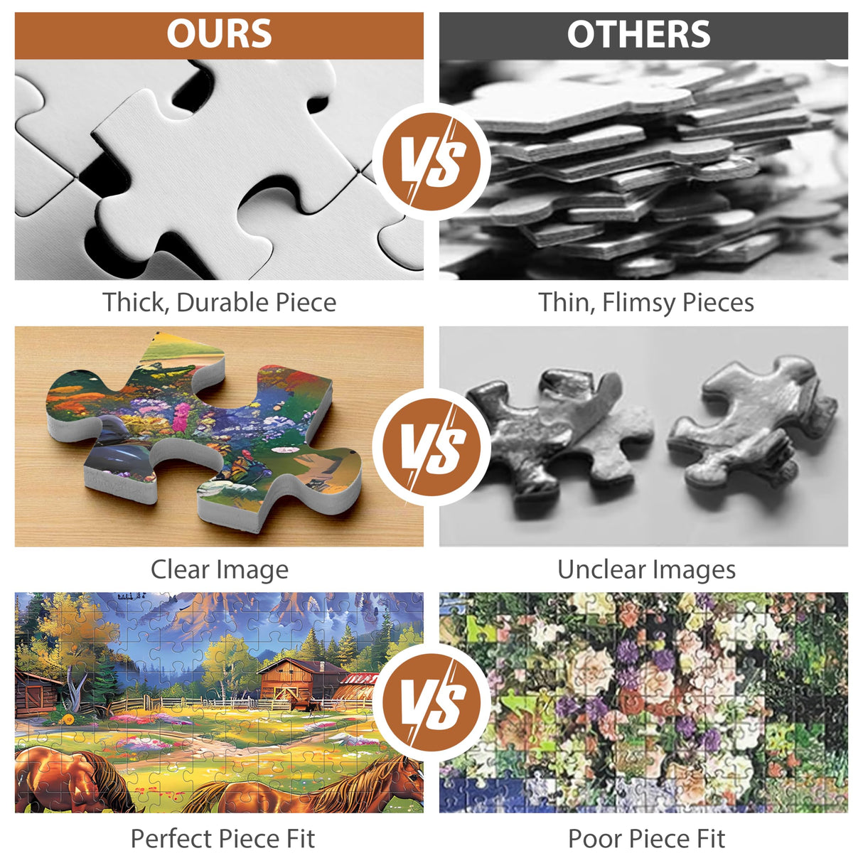 500 Piece Puzzles for Adults, Jigsaw Puzzles 500 Pieces, Flowers Mountain Puzzles 500 Pieces for Adults, Horse Jigsaw Puzzles, Funny Challenging Puzzles, Great Gift for Family Friends, 21 x 15 in Jeacirio