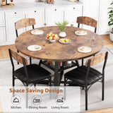 Round Dining Table Set for 4, Kitchen Table and Chairs for 4, Circle Table Round Pedestal Dining Room Dinner Dinette Table Set,5 Piece Space Saving Wood Kitchen & Dining Room Tables (Vintage, 42In) Jocoevol