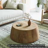 Maotifeys Rustic Drum Coffee Table for Living Room Round Center Table Modern Drum-Shape Wooden Cocktail Table for Home Office - Fully Assembled Maotifeys