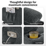 MCombo Oversized Power Lift Recliner Chair with Extended Footrest for Elderly People, Fabric R7399 (Dark Gray, Large-Oversize) MCombo