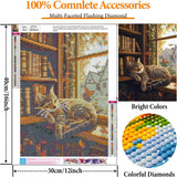 bleihum Diamond Art Kits for Adults Cat- Cat Diamond Painting Kit, DIY Gem Art for Adult, 5D Full Round Drill Gem Painting Crafts for Home Wall Decor Gifts(12x16inch) bleihum