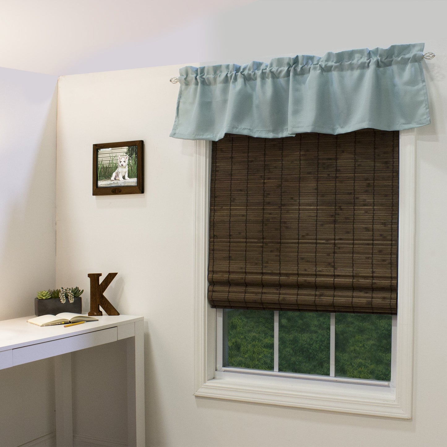 Radiance Cordless Bamboo Roman Shades for Windows - Flatstick Bamboo Blinds for Semi-Private Light Control - Easy to Lift & Fold Up Window Shades - Cocoa - 29 in. W x 64 in. L - (2216304E)