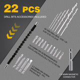 RIDA Cordless Drill Power Drill Cordless 20V 1/2'' Keyless Metal Chuck 355 In-lb(40N.m) Torque with 2.0AH Li-ion Battery & Fast Charger, Variable Speed, 25+1 Position and 22pcs Bits RIDA