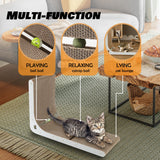 SMARTBEAN Cardboard Cat Scratcher, Vertical Cat Scratching Board, 23.6 Inch L-Shape Cat Scratch Pads with Built-in Catnip Toy Balls, Wall-Mount Cat Scratchers for Indoor Cats SMARTBEAN