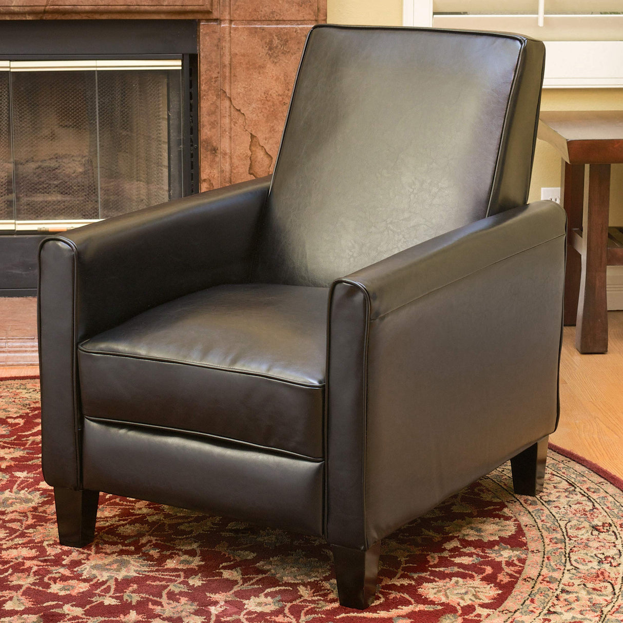 GDFStudio Lucas Space-Saving Leather Recliner | Perfect for Home or Office | Ideal Furnishing Option for Smaller Living Spaces GDFStudio