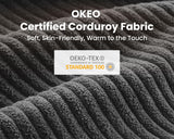 CHIC HOUSE Modular Sectional Couch| Corduroy L Shaped Sleeper Sofa, U-Shape Sofa Bed Convertible Chaise with Storage Ottoman for Living Room Modern Furniture (Dark Grey, 6 Seater L-Shaped) CHIC HOUSE