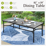 Sophia & William Patio Table and Chairs Set, Outdoor Dining Set for 8, 9 Piece Metal Patio Furniture, 82.7" Black Rectangular Table(Beehive) Sophia & William