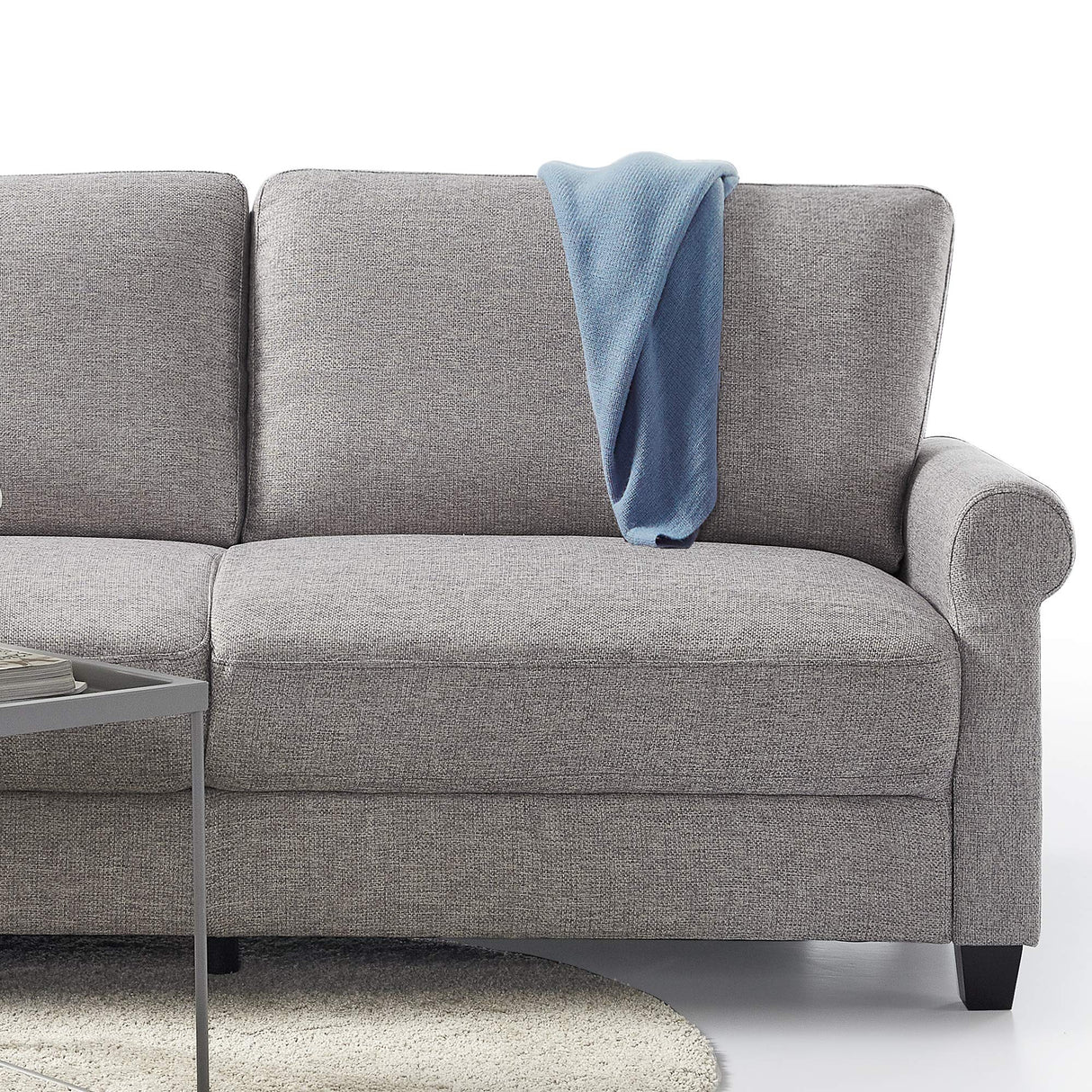 ZINUS Josh Sofa Couch, Easy, Tool-Free Assembly, Soft Grey Zinus