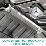 DWVO 10x12ft Hardtop Gazebo Double Roof with Nettings and Curtains, Heavy Duty Galvanized Steel Outdoor Vertical Stripes Roof for Patio, Backyard, Deck, Lawns, Brown DWVO