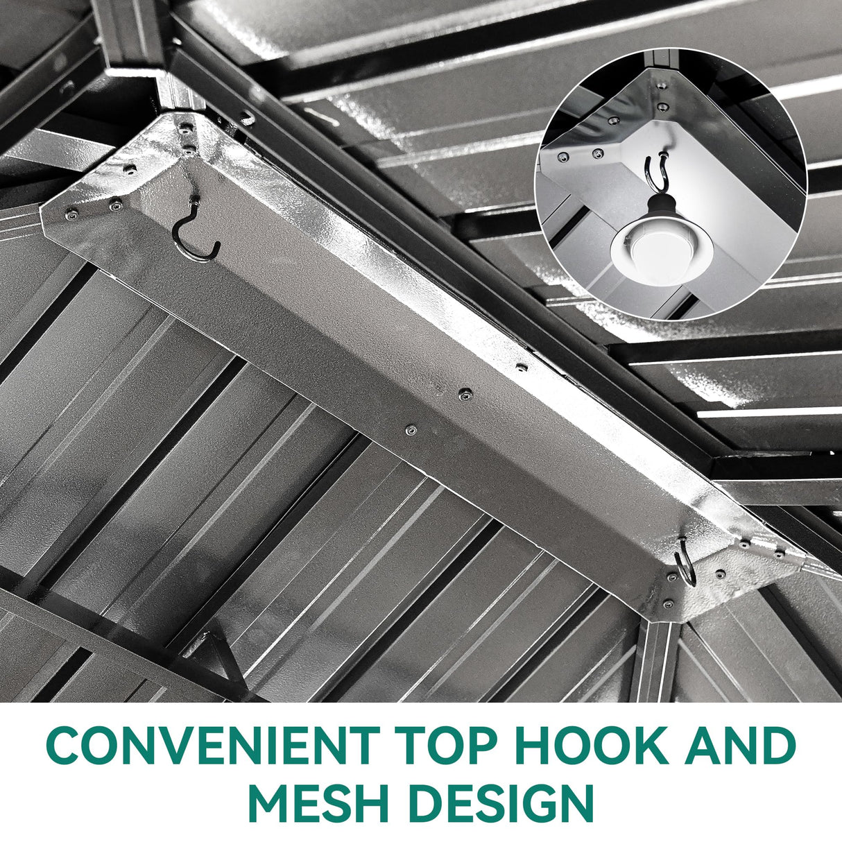 DWVO 12x16ft Hardtop Gazebo Double Roof with Nettings and Curtains, Heavy Duty Galvanized Steel Outdoor Vertical Stripes Roof for Patio, Backyard, Deck, Lawns, Brown DWVO