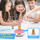 Pottery Wheel for Kids for Beginners, Mini Pottery Wheel,18 Miniature Clay Projects with 3 Pack Air Dry Clay, Arts and Crafts for Kids Ages 8-12 HEJIN