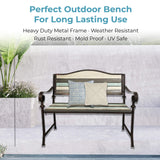 45 Inch Patio Bench, Garden Bench, Porch Bench, Cast Iron Love Seat BACKYARD EXPRESSIONS PATIO · HOME · GARDEN