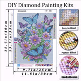 FOXKISS Butterfly Diamond Art Painting Kits for Adults, Full Drill Diamond Dots Paintings for Beginners, Round 5D Paint with Diamonds Pictures Gem Art Painting Kits DIY Crafts Kits 12x16inch FOXKISS