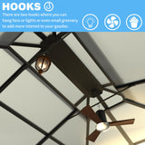 MUPATER Outdoor 12' x 16' Polycarbonate Hardtop Gazebo with Aluminum Frame, Double Roof Canopy, Netting and Curtains for Patios, Deck, Lawns and Gardens, Grey MUPATER