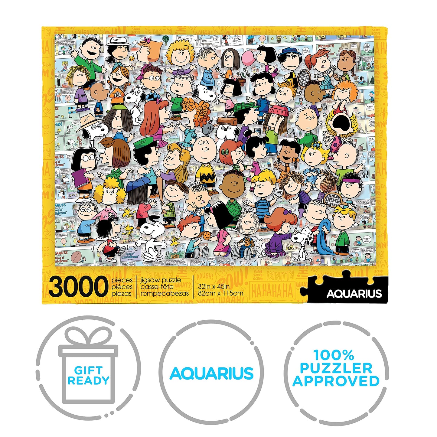 Aquarius Peanuts Cast Puzzle (3000 Piece Jigsaw Puzzle) - Officially Licensed Peanuts Merchandise & Collectibles - Glare Free - Precision Fit - 32 x 45 Inches