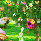 VioraWhite 14 Pcs Bird House Crafts Wooden Bird Houses to Paint DIY Birdhouse Kit Wood Building Projects Activities Arts and Crafts Kit Includes Paints Brushes Adults Build Craft VioraWhite