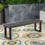 Christopher Knight Home Kemp Outdoor Acacia Wood Bench, Gray Finish, Sandblast Dark Grey Christopher Knight Home