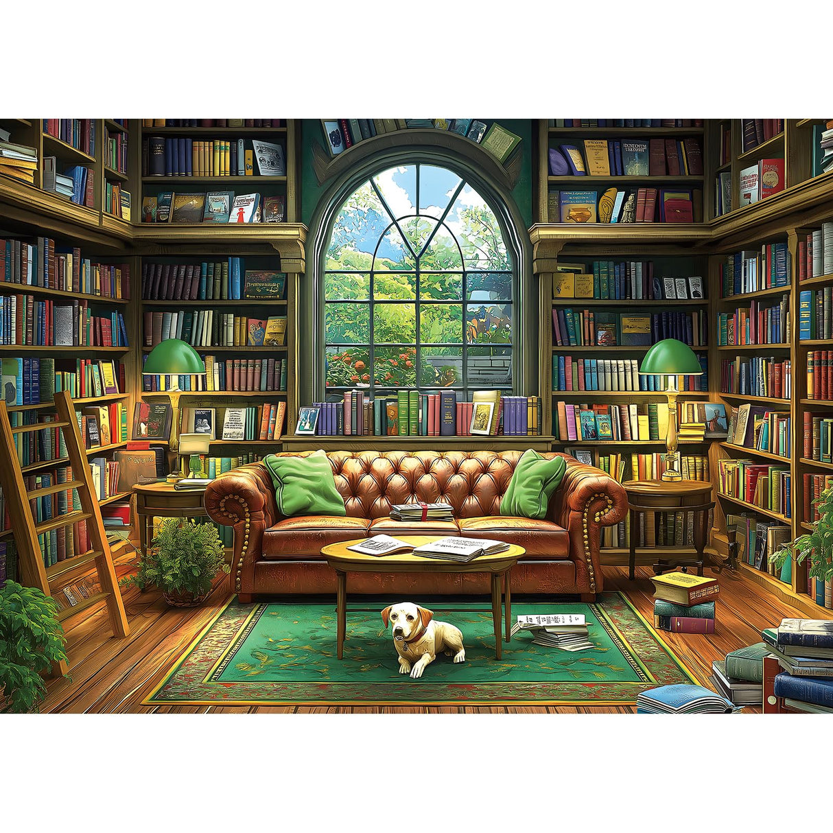 Reading Room 1000 Piece Puzzle for Adults Unique Book Room Puzzles for Adults 1000 Pieces Library Bookshelf Jigsaw Puzzles 1000 Pieces Family Challenging Puzzle (27.5"x19.6") Blueforest