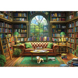 Reading Room 1000 Piece Puzzle for Adults Unique Book Room Puzzles for Adults 1000 Pieces Library Bookshelf Jigsaw Puzzles 1000 Pieces Family Challenging Puzzle (27.5"x19.6") Blueforest