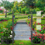 YITAHOME Garden Arbor with Planter Boxes, Wedding Arches for Ceremony, Black Metal Garden Archway for Climbing Plants Outdoor Lawn, Patio and Backyard YITAHOME