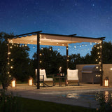 LAUSAINT HOME 10'x 13' Outdoor Retractable Pergola with Sun Shade Canopy, Heavy-Duty Aluminum Pergola, Patio Metal Shelter for Grill, Garden, Backyard, Brown LAUSAINT HOME