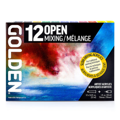 OPEN Slow-Drying Acrylics by GOLDEN, Mixing Set, Professional Acrylic Paint - WoodArtSupply