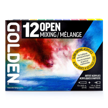 OPEN Slow-Drying Acrylics by GOLDEN, Mixing Set, Professional Acrylic Paint Golden Artist Colors