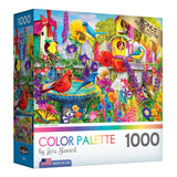 RoseArt - Color Palette - Bird Bath Garden - 1000 Piece Jigsaw Puzzle for Adults RoseArt