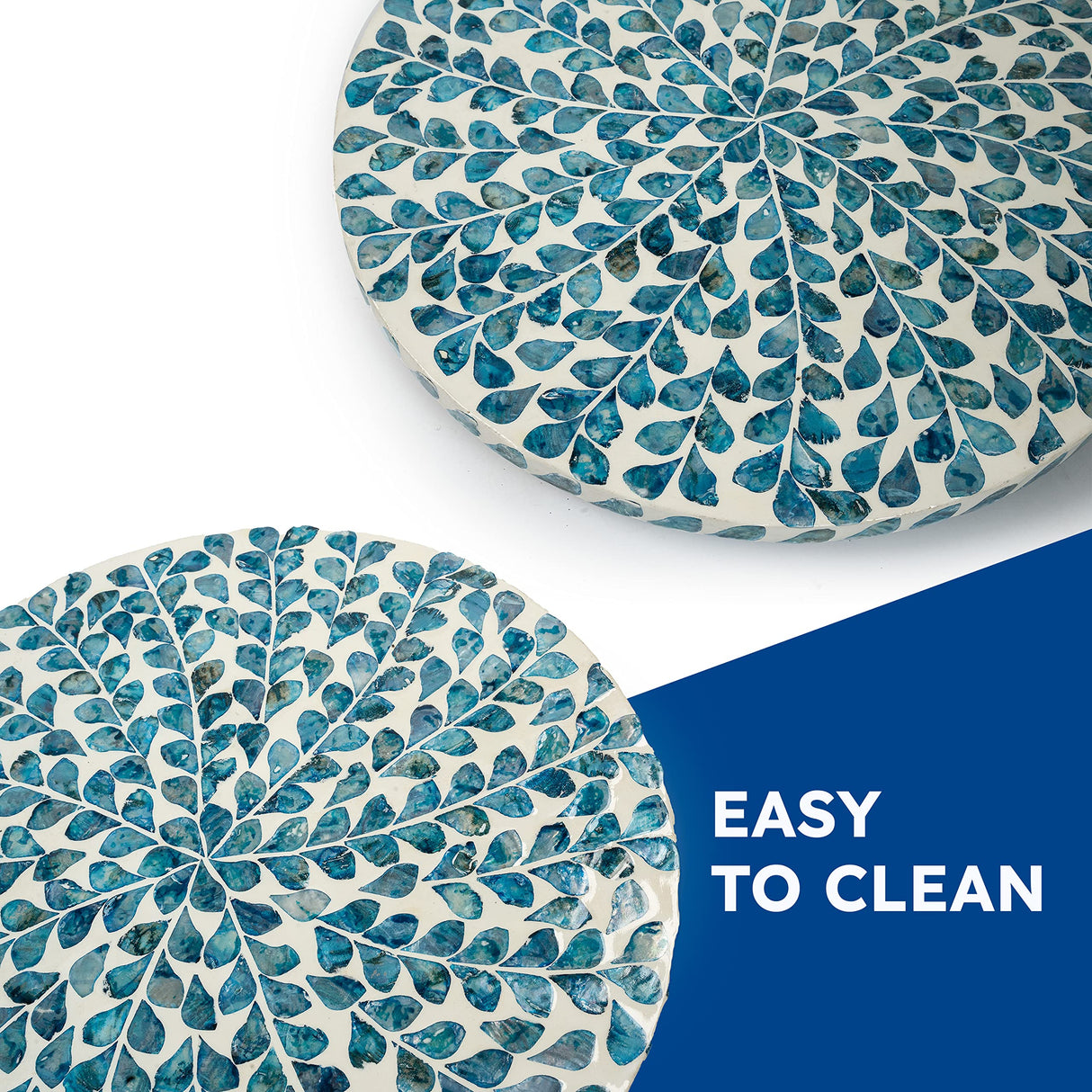 CLAYNIX Lazy Susan for Countertop - Lazy Susan for Table, Mother of Pearl Turntable Organizer, Wood Round Spinning Tray Rotating for Kitchen, Cabinet, Counter Spice Pantry.12.5 Inch CLAYNIX