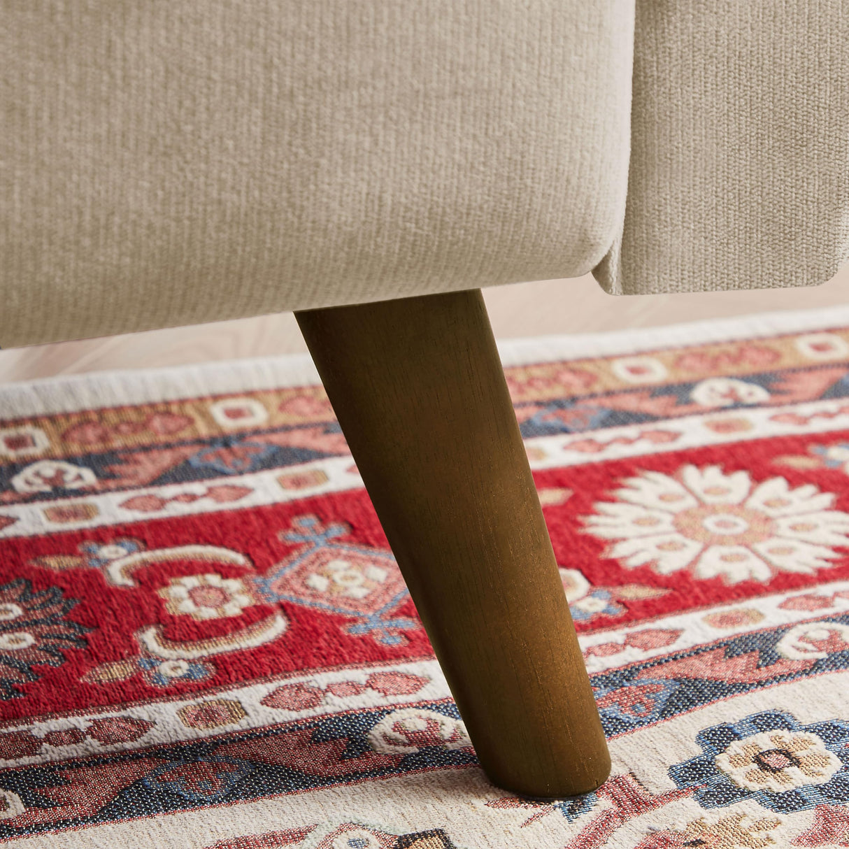 Jarenie 48.8" Small Loveseat Sofa, Mid Century Modern Love Seat Couch with Back Cushions and Wood Legs, 2 Seater Couches for Living Room, Bedroom, Small Spaces, Beige Jarenie