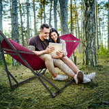 Tranquillo Double Hammock with Stand Included for 2 Persons/Foldable Hammock Stand 600 lbs Capacity Portable Case - Inhouse, Outdoor, Camping, Red Tranquillo